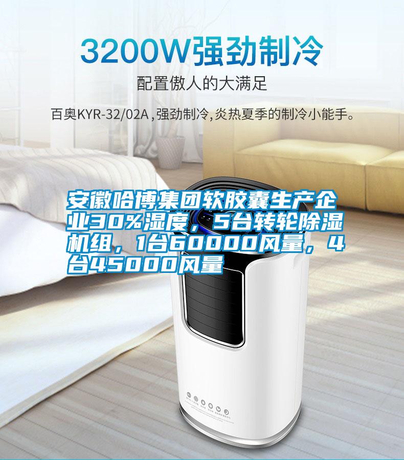 安徽哈博集团软胶囊生产企业30%湿度，5台转轮除湿机组，1台60000风量，4台45000风量