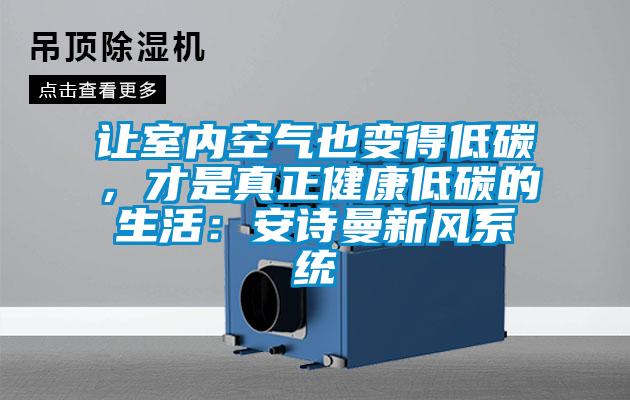 让室内空气也变得低碳，才是真正健康低碳的生活：安诗曼新风系统