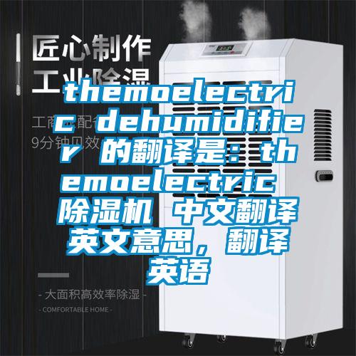 themoelectric dehumidifier 的翻译是：themoelectric 除湿机 中文翻译英文意思，翻译英语