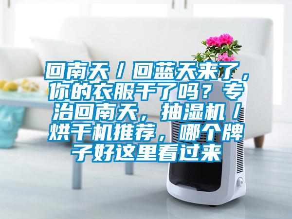 回南天／回蓝天来了，你的衣服干了吗？专治回南天，抽湿机／烘干机推荐，哪个牌子好这里看过来