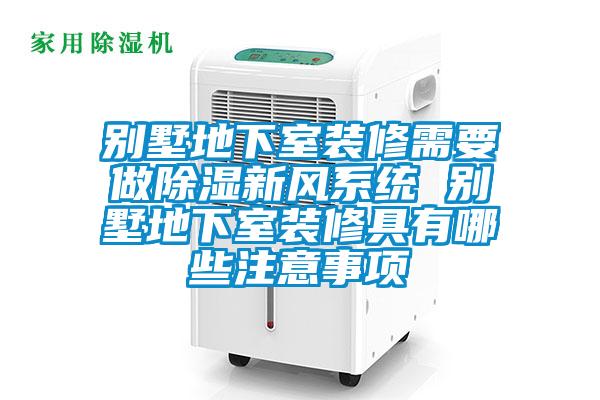 别墅地下室装修需要做除湿新风系统 别墅地下室装修具有哪些注意事项