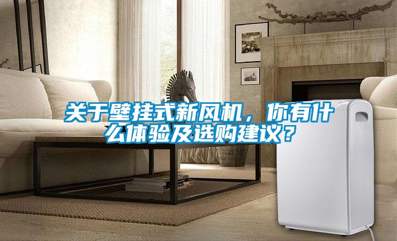 关于壁挂式新风机，你有什么体验及选购建议？