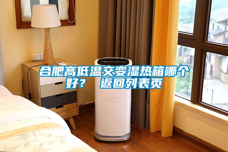 合肥高低温交变湿热箱哪个好？ 返回列表页