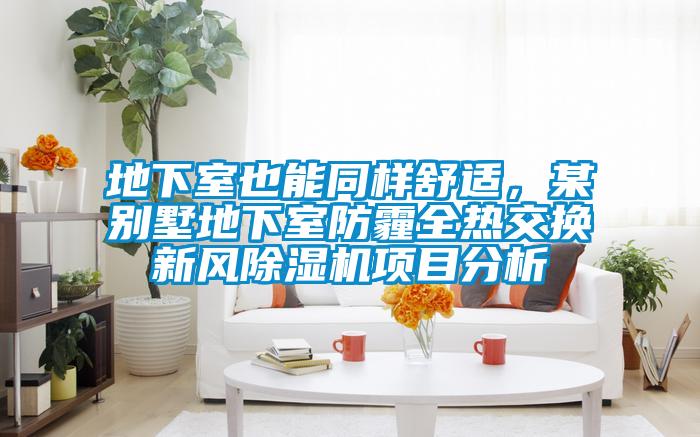 地下室也能同样舒适，某别墅地下室防霾全热交换新风除湿机项目分析