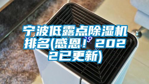 宁波低露点除湿机排名(感恩！2022已更新)