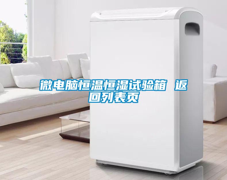 微电脑恒温恒湿试验箱 返回列表页