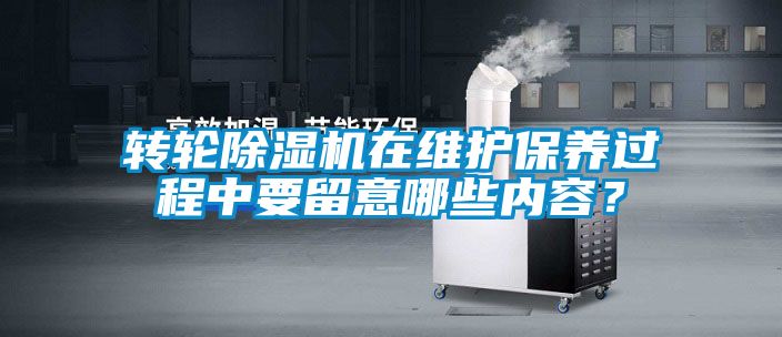 转轮除湿机在维护保养过程中要留意哪些内容？